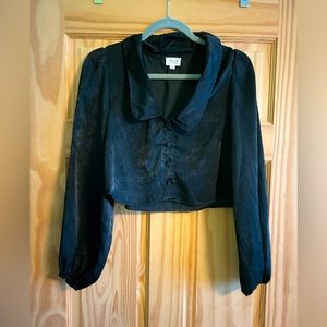 Vintage silk cropped blouse